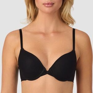 NWT On Gossamer $48 Gossamer Mesh Bump It Up Push Up Bra, Black, Size 32A